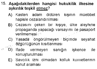 İdare Hukukuna Giriş 2012-2013 Tek Ders Sınavı - 15. soru