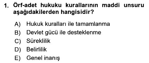 Medeni Hukuk Bilgisi 2022-2023 Ara Sınav - 1. soru