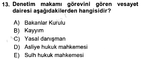 Medeni Hukuk Bilgisi 2022-2023 Ara Sınav - 13. soru