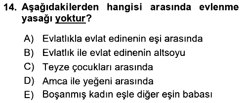 Medeni Hukuk Bilgisi 2022-2023 Ara Sınav - 14. soru