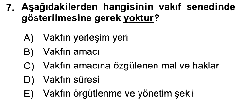 Medeni Hukuk Bilgisi 2023-2024 Ara Sınav - 7. soru