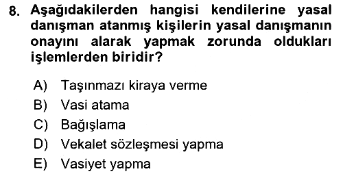 Medeni Hukuk Bilgisi 2023-2024 Ara Sınav - 8. soru