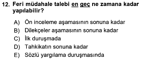 Medeni Usul Hukukuna Giriş 2021-2022 Ara Sınav - 12. soru