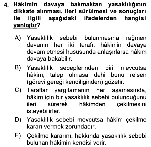 Medeni Usul Hukukuna Giriş 2024-2025 Ara Sınav - 4. soru