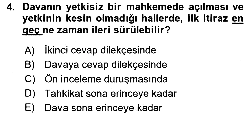 Medeni Usul Hukukuna Giriş 2023-2024 Yaz Okulu Sınavı - 4. soru