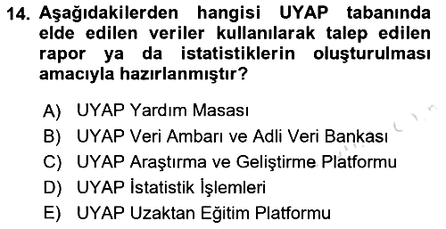 Mesleki Bilgisayar Ve Uyap 2021-2022 Ara Sınav - 14. soru