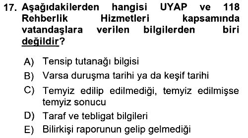 Mesleki Bilgisayar Ve Uyap 2021-2022 Ara Sınav - 17. soru
