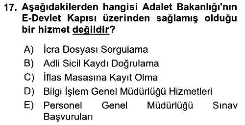 Mesleki Bilgisayar Ve Uyap 2022-2023 Ara Sınav - 17. soru