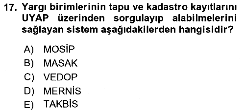 Mesleki Bilgisayar Ve Uyap 2023-2024 Ara Sınav - 17. soru