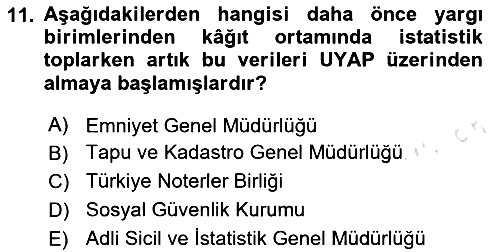 Mesleki Bilgisayar Ve Uyap 2024-2025 Ara Sınav - 11. soru