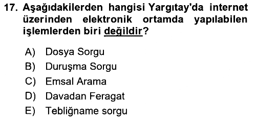 Mesleki Bilgisayar Ve Uyap 2024-2025 Dönem Sonu Sınavı - 17. soru