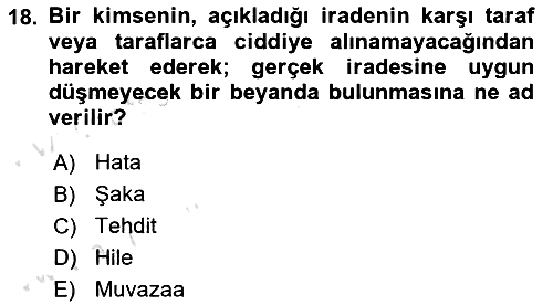 Temel Hukuk Bilgisi 2021-2022 Ara Sınav - 18. soru
