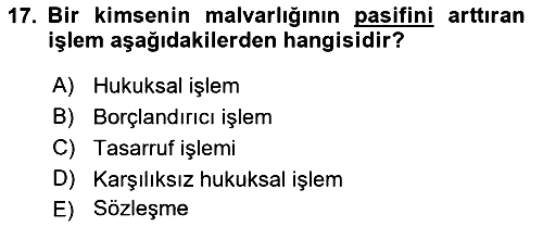 Temel Hukuk Bilgisi 2022-2023 Ara Sınav - 17. soru