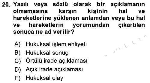 Temel Hukuk Bilgisi 2022-2023 Ara Sınav - 20. soru