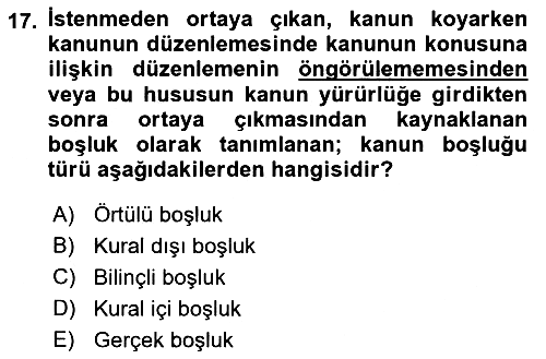 Temel Hukuk Bilgisi 2023-2024 Ara Sınav - 17. soru