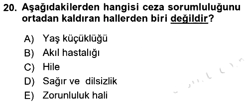 Temel Hukuk Bilgisi 2021-2022 Dönem Sonu Sınavı - 20. soru