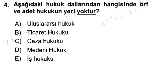 Temel Hukuk Bilgisi 2022-2023 Dönem Sonu Sınavı - 4. soru