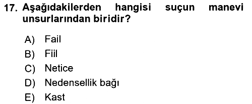 Temel Hukuk Bilgisi 2022-2023 Dönem Sonu Sınavı - 17. soru