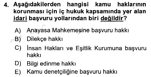 Temel Hukuk Bilgisi 2021-2022 Yaz Okulu Sınavı - 4. soru