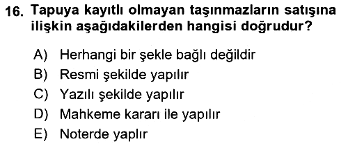 Temel Hukuk Bilgisi 2022-2023 Yaz Okulu Sınavı - 16. soru