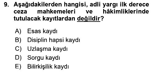 Temel Kalem Mevzuatı 2021-2022 Dönem Sonu Sınavı - 9. soru