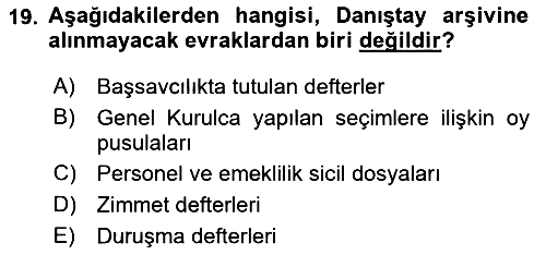Temel Kalem Mevzuatı 2021-2022 Yaz Okulu Sınavı - 19. soru