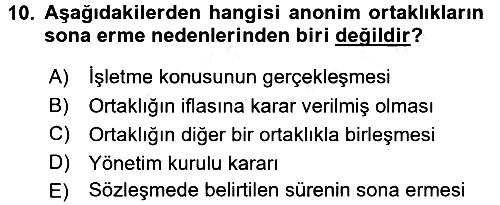 Ticaret Hukuku 2017-2018 3 Ders Sınavı - 10. soru