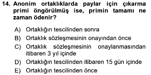 Ticaret Hukuku 2017-2018 3 Ders Sınavı - 14. soru