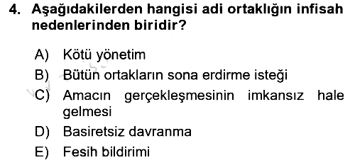 Ticaret Hukuku 2018-2019 3 Ders Sınavı - 4. soru
