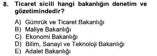 Ticaret Hukuku 2012-2013 Ara Sınav - 8. soru