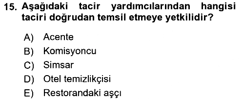 Ticaret Hukuku 2016-2017 Ara Sınav - 15. soru