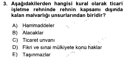 Ticaret Hukuku 2024-2025 Ara Sınav - 3. soru