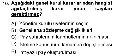Ticaret Hukuku 2013-2014 Dönem Sonu Sınavı - 10. soru