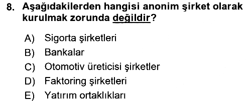 Ticaret Hukuku 2015-2016 Dönem Sonu Sınavı - 8. soru