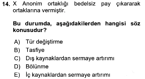 Ticaret Hukuku 2017-2018 Dönem Sonu Sınavı - 14. soru