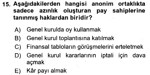 Ticaret Hukuku 2017-2018 Dönem Sonu Sınavı - 15. soru