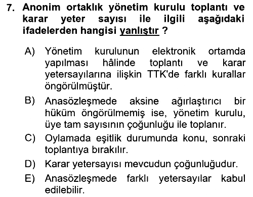 Ticaret Hukuku 2021-2022 Dönem Sonu Sınavı - 7. soru