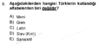 Türk Dili 1 2013-2014 Ara Sınav - 9. soru