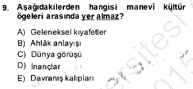 Türk Dili 1 2014-2015 Ara Sınav - 9. soru