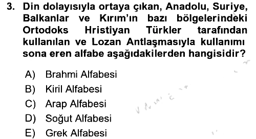 Türk Dili 1 2016-2017 Ara Sınav - 3. soru