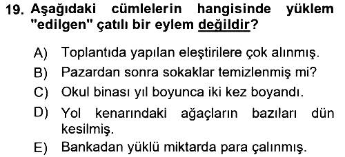 Türk Dili 1 2017-2018 Ara Sınav - 19. soru