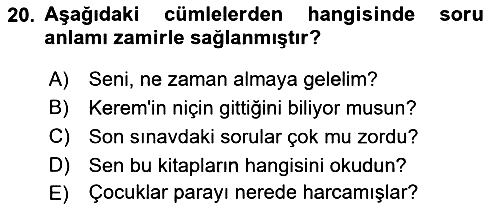Türk Dili 1 2021-2022 Ara Sınav - 20. soru