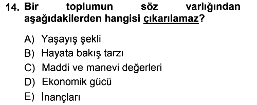 Türk Dili 1 2012-2013 Dönem Sonu Sınavı - 14. soru