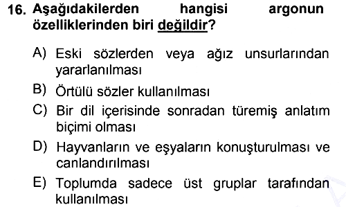 Türk Dili 1 2013-2014 Dönem Sonu Sınavı - 16. soru