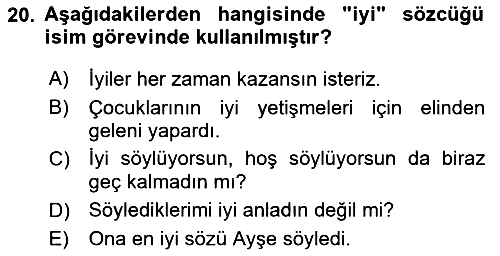 Türk Dili 1 2022-2023 Dönem Sonu Sınavı - 20. soru