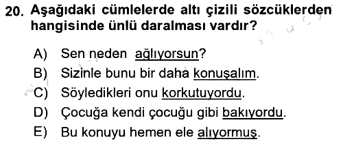 Türk Dili 1 2023-2024 Dönem Sonu Sınavı - 20. soru