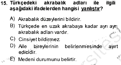 Türk Dili 1 2013-2014 Tek Ders Sınavı - 15. soru