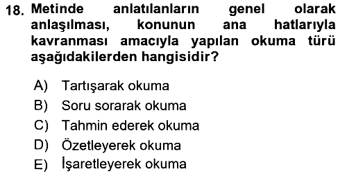 Türk Dili 2 2016-2017 3 Ders Sınavı - 18. soru
