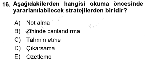 Türk Dili 2 2018-2019 3 Ders Sınavı - 16. soru
