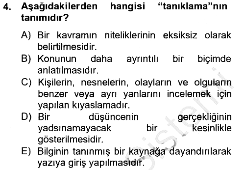 Türk Dili 2 2012-2013 Ara Sınav - 4. soru